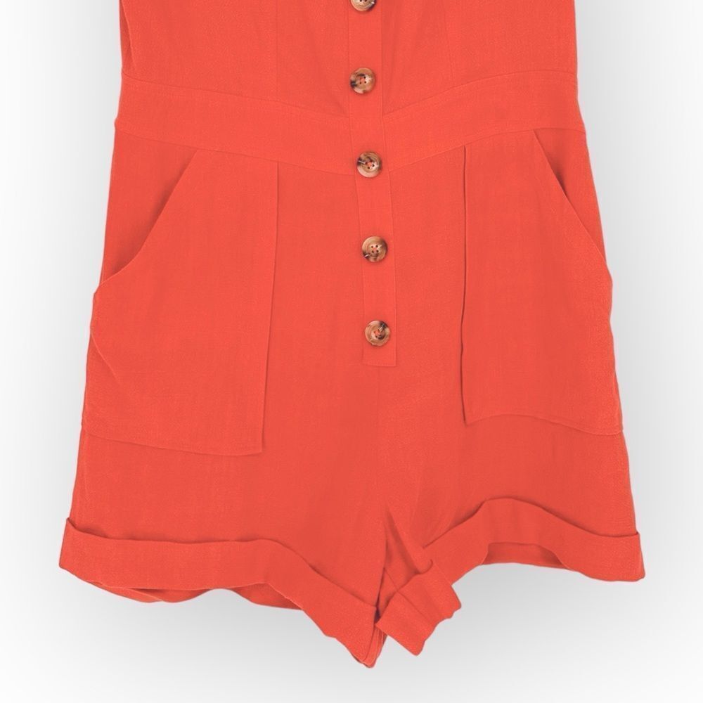 Greylin Anthropologie Women’s Romper NWT Nilli Square Neck Romper- M -Tomato Red - Picture 9 of 10